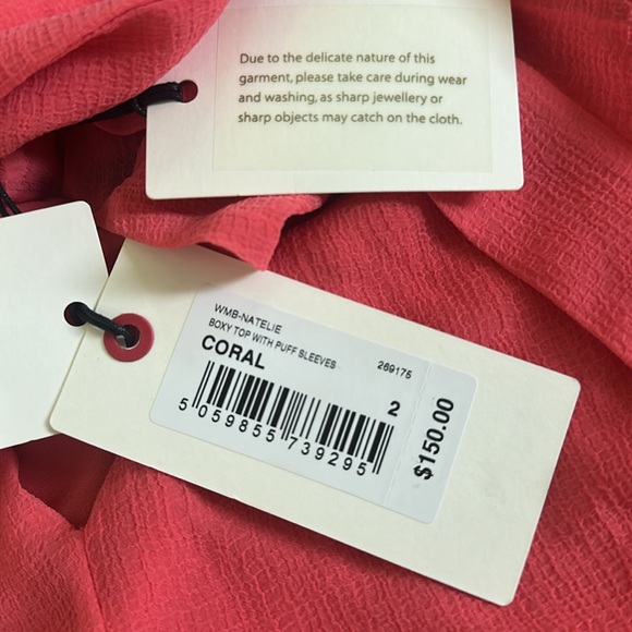 Ted Baker Natelie Boxy Top with Puff Sleeves - NWT - Picture 7 of 8